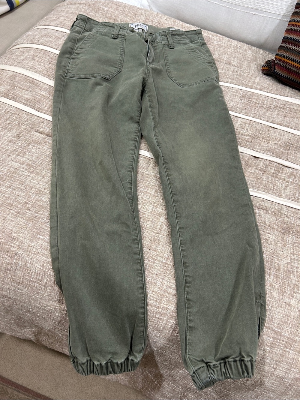 PAIGE Olive Green Boyfriend Jogger Jeans